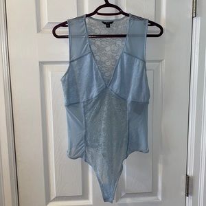 Baby blue lacy body suit